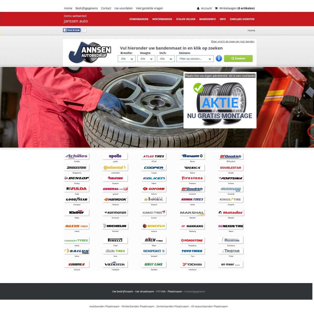 Banden webshop voor garage